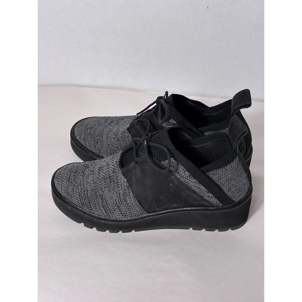 Eileen Fisher Wilson Black And‎ graphite Gray  Lace Up Shoe Women's 6.5